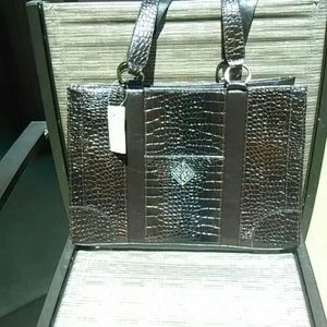 COLDWATER CREEK JULIANA CROCO EMBOSSED TOTE